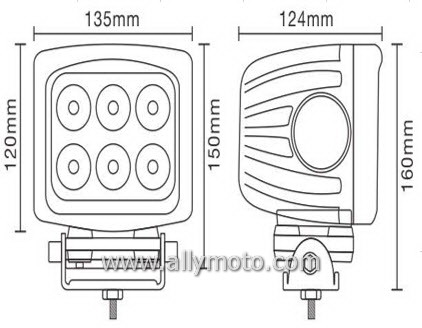 60W Cree LED Driving Light Work Light 1039